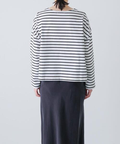 かぐれ（カグレ）の「クロップドボーダーカットソー（Tシャツ/カットソー・レディース・ブラック/ブルー・FREE）」の9枚目の写真