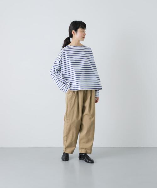 かぐれ（カグレ）の「クロップドボーダーカットソー（Tシャツ/カットソー・レディース・ブラック/ブルー・FREE）」の19枚目の写真