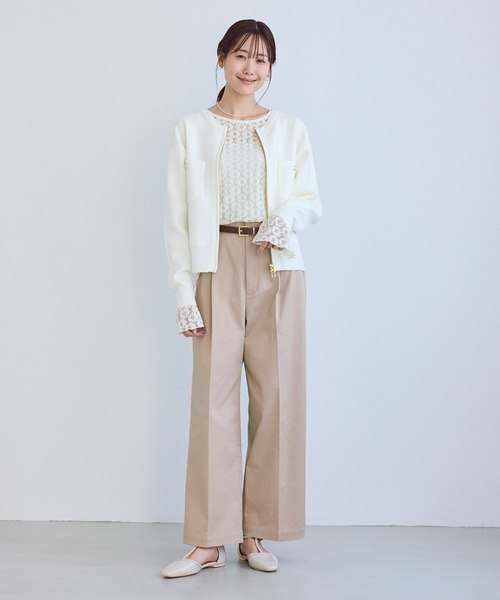 ROPE' PICNIC（ロペピクニック）の「ベルスリーブレースカットトップス（Tシャツ/カットソー・レディース・ブラック/キナリ・FREE）」の19枚目の写真