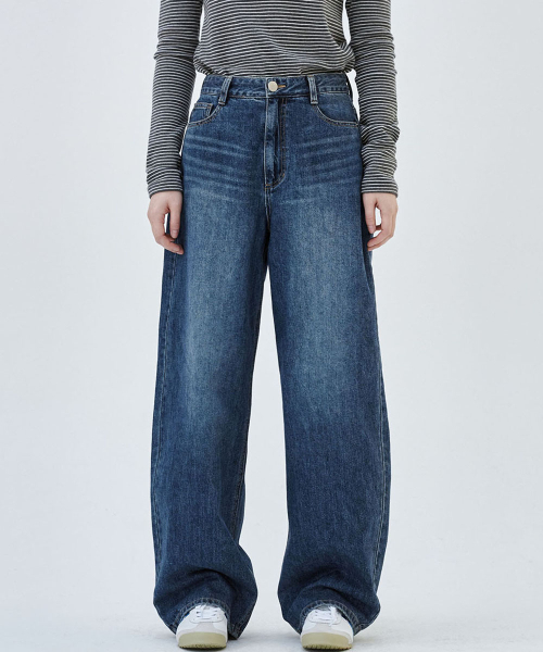 MALOUPE（マロップ）の「9156 カーブドバレルデニムパンツ (ミディアムインディゴ)（デニムパンツ・レディース・その他・26/28/30）」の3枚目の写真