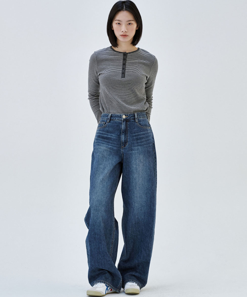 MALOUPE（マロップ）の「9156 カーブドバレルデニムパンツ (ミディアムインディゴ)（デニムパンツ・レディース・その他・26/28/30）」の4枚目の写真