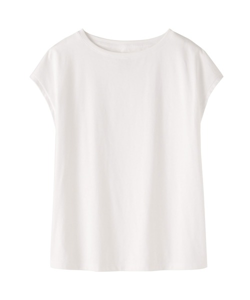 無印良品（ムジルシリョウヒン）の「婦人 天竺編みフレンチスリーブＴシャツ（Tシャツ/カットソー・レディース・ライトピンク/スモーキーグリーン系/チャコールグレー/ブラック/ライトパープル/ダークネイビー/ライトグレー/ホワイト・S/XL/L/M）」の17枚目の写真
