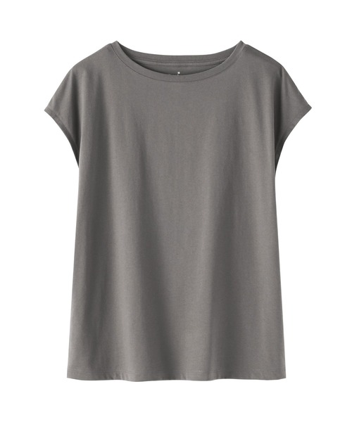 無印良品（ムジルシリョウヒン）の「婦人 天竺編みフレンチスリーブＴシャツ（Tシャツ/カットソー・レディース・ライトピンク/スモーキーグリーン系/チャコールグレー/ブラック/ライトパープル/ダークネイビー/ライトグレー/ホワイト・S/XL/L/M）」の21枚目の写真