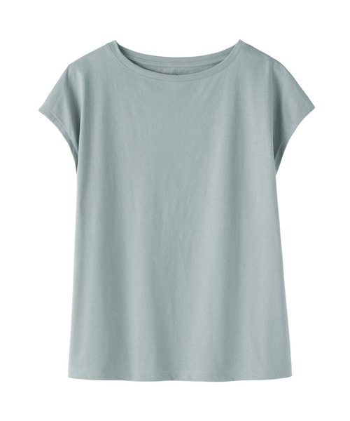 無印良品（ムジルシリョウヒン）の「婦人 天竺編みフレンチスリーブＴシャツ（Tシャツ/カットソー・レディース・ライトピンク/スモーキーグリーン系/チャコールグレー/ブラック/ライトパープル/ダークネイビー/ライトグレー/ホワイト・S/XL/L/M）」の14枚目の写真