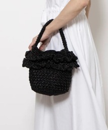 METALLIC FRILL POUCH TOTE