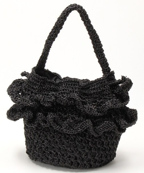 CACHELLIE（カシェリエ）の「METALLIC FRILL POUCH TOTE（トートバッグ・レディース・ブラック/シルバー・FREE）」の5枚目の写真