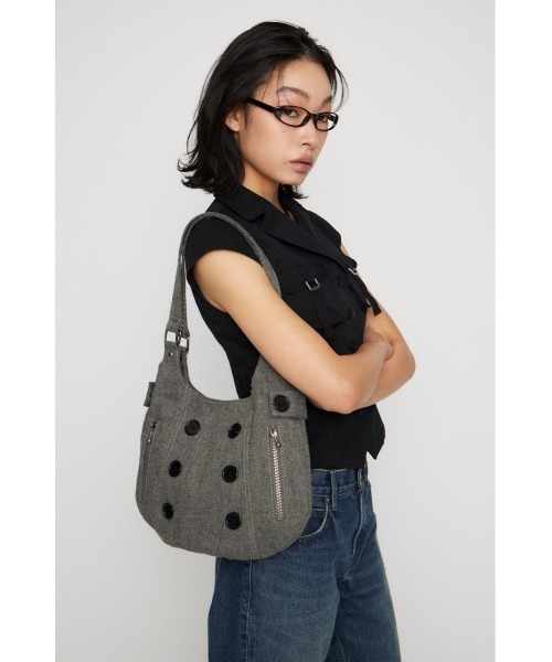 LAGUA GEM(ラグアジェム)の「DOUBLE BUTTON バッグ(ショルダーバッグ・レディース・グレー/ブラック・FREE)」の20枚目の写真