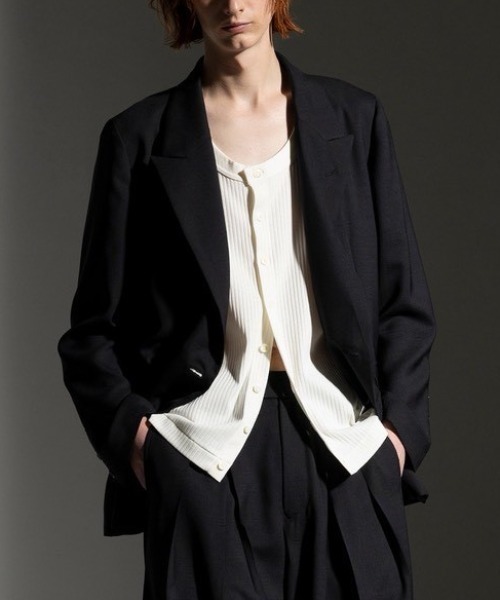 ROBES&CONFECTIONS(ローブスコンフェクションズ)の「Robes & Confections/ローブス&コンフェクションズ/ドライウールボイル LSダブルジャケット(テーラードジャケット・レディース・ブラック/グレー系その他3・1)」の6枚目の写真