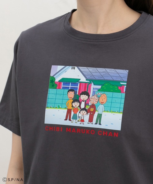 Honeys(ハニーズ)の「ちびまる子ちゃん/半袖Tシャツ(Tシャツ/カットソー・レディース・スミクロ/オートミール/ピンク/サックスブルー/オフホワイト・S/L/LL/M)」の3枚目の写真
