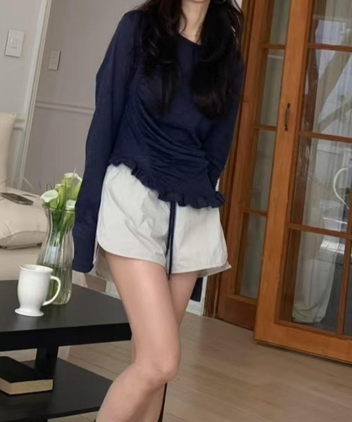 semplice(センプリチェ)の「Tシャツ【韓国ファッション】(Tシャツ/カットソー・レディース・ブルー/ネイビー/ピンク/ホワイト・F)」の9枚目の写真