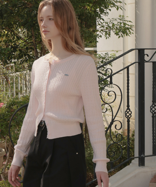 DEHEVE（デヘヴェ）の「Frill Cable Knit Cardigan [Pink]（カーディガン/ボレロ・レディース・PINK・FREE）」の9枚目の写真