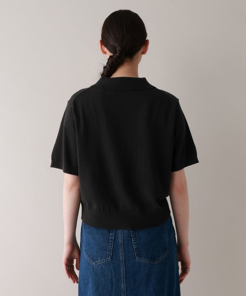 RAGEBLUE（レイジブルー）の「＜Bloomy Yarn Knit＞ショートニットポロシャツ（ポロシャツ・レディース・ブラック/イエロー/ブルー/ピンク/レッド・FREE）」の9枚目の写真