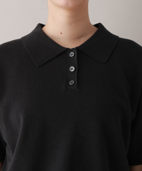 RAGEBLUE（レイジブルー）の「＜Bloomy Yarn Knit＞ショートニットポロシャツ（ポロシャツ・レディース・ブラック/イエロー/ブルー/ピンク/レッド・FREE）」の10枚目の写真