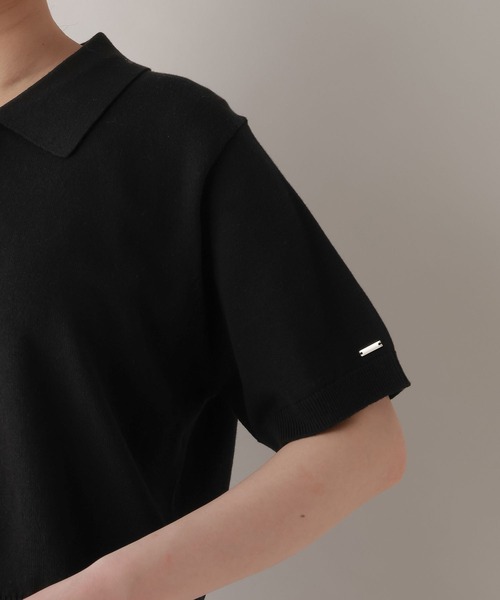 RAGEBLUE（レイジブルー）の「＜Bloomy Yarn Knit＞ショートニットポロシャツ（ポロシャツ・レディース・ブラック/イエロー/ブルー/ピンク/レッド・FREE）」の11枚目の写真