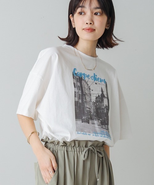 Bou Jeloud(ブージュルード)の「タウンフォトカラーロゴTシャツ(Tシャツ/カットソー・レディース・チャコールグレー/オフホワイト・MEDIUM)」の15枚目の写真