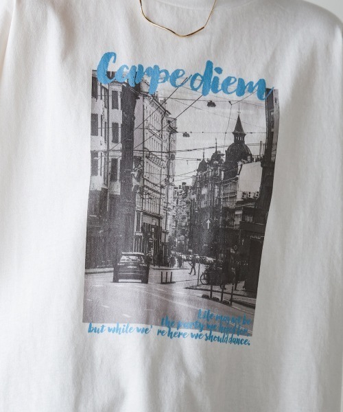 Bou Jeloud(ブージュルード)の「タウンフォトカラーロゴTシャツ(Tシャツ/カットソー・レディース・チャコールグレー/オフホワイト・MEDIUM)」の11枚目の写真