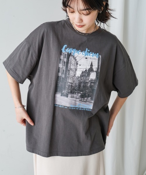 Bou Jeloud(ブージュルード)の「タウンフォトカラーロゴTシャツ(Tシャツ/カットソー・レディース・チャコールグレー/オフホワイト・MEDIUM)」の20枚目の写真