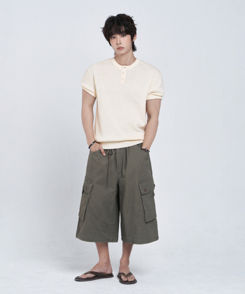 LEMAIN SECOND（リメインセカンド）の「クラシックヘンリーネックウォッシャブル半袖ニット[アイボリー]（Tシャツ/カットソー・レディース・その他・MEDIUM/LARGE/X-LARGE）」の3枚目の写真