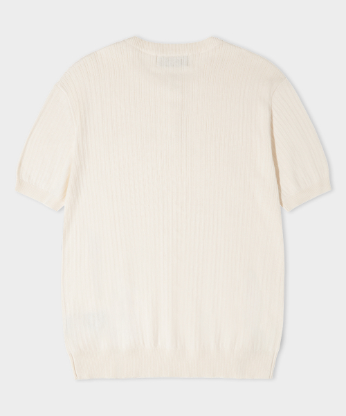 LEMAIN SECOND（リメインセカンド）の「クラシックヘンリーネックウォッシャブル半袖ニット[アイボリー]（Tシャツ/カットソー・レディース・その他・MEDIUM/LARGE/X-LARGE）」の5枚目の写真
