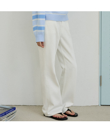 P3286 コットンストレートパンツ_ホワイト