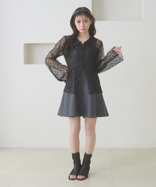 Ambre Neige(アンブルネージュ)の「sequins lace collar blouse / スパンコールレースエリツキブラウス(シャツ/ブラウス・レディース・アイボリー/ブラック/ブルー系その他・FREE)」の20枚目の写真