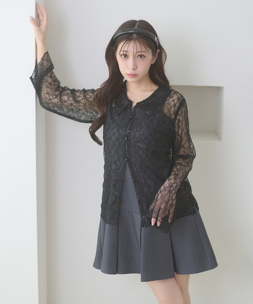 Ambre Neige(アンブルネージュ)の「sequins lace collar blouse / スパンコールレースエリツキブラウス(シャツ/ブラウス・レディース・アイボリー/ブラック/ブルー系その他・FREE)」の19枚目の写真