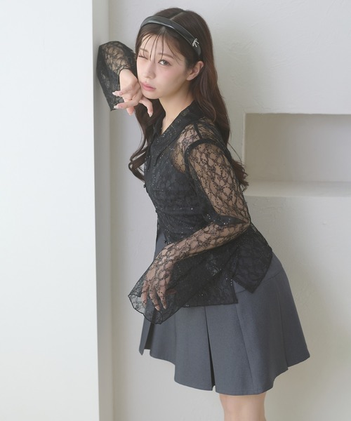 Ambre Neige(アンブルネージュ)の「sequins lace collar blouse / スパンコールレースエリツキブラウス(シャツ/ブラウス・レディース・アイボリー/ブラック/ブルー系その他・FREE)」の18枚目の写真