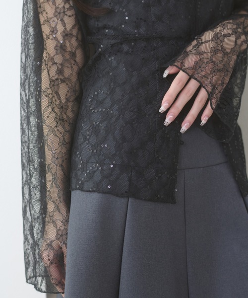 Ambre Neige(アンブルネージュ)の「sequins lace collar blouse / スパンコールレースエリツキブラウス(シャツ/ブラウス・レディース・アイボリー/ブラック/ブルー系その他・FREE)」の15枚目の写真