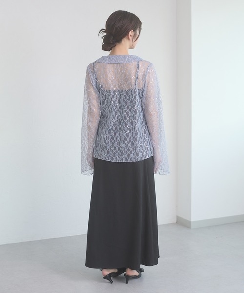 Ambre Neige(アンブルネージュ)の「sequins lace collar blouse / スパンコールレースエリツキブラウス(シャツ/ブラウス・レディース・アイボリー/ブラック/ブルー系その他・FREE)」の10枚目の写真