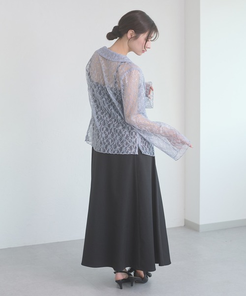 Ambre Neige(アンブルネージュ)の「sequins lace collar blouse / スパンコールレースエリツキブラウス(シャツ/ブラウス・レディース・アイボリー/ブラック/ブルー系その他・FREE)」の9枚目の写真