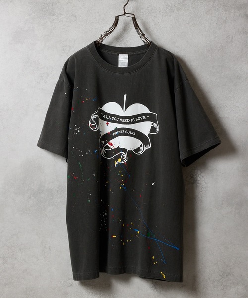 HAND PAINTED VINTAGE DYE GRAPHIC T-SHIRT / ハンドペイント
