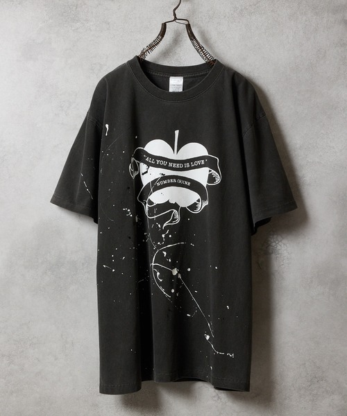 HAND PAINTED VINTAGE DYE GRAPHIC T-SHIRT / ハンドペイント