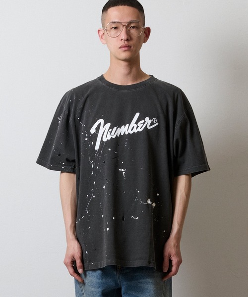 HAND PAINTED VINTAGE DYE GRAPHIC T-SHIRT / ハンドペイント