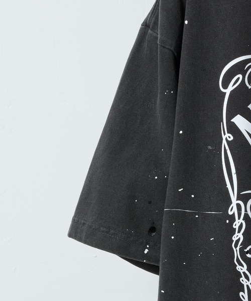 HAND PAINTED VINTAGE DYE GRAPHIC T-SHIRT / ハンドペイント