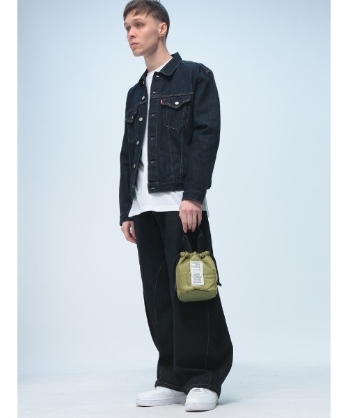 SML(エスエムエル)の「SML (エスエムエル) キルティング 巾着バッグ redad×QUILTING BASKET S ミニバッグ ハンドバッグ K905100(ハンドバッグ・メンズ・カーキ・ONE SIZE)」の3枚目の写真