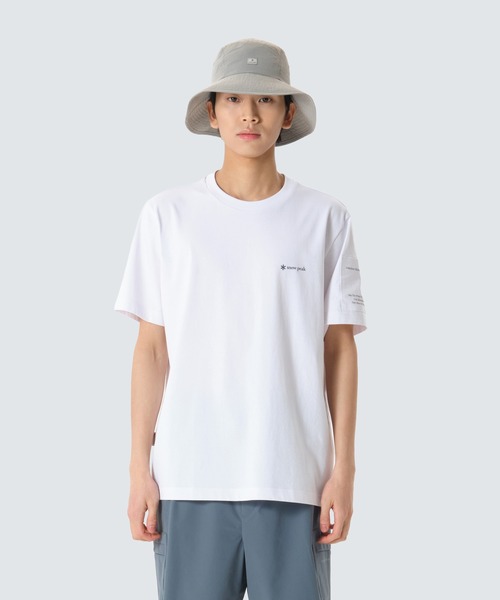 Snow Peak(スノーピーク)の「Snow Peak / Aerocool Sleeve Woven Patch S/S T-Shirt エアロクール スリーブ ウーブンワッペン S/S T シャツ 海外限定(Tシャツ/カットソー・メンズ・ブラック/ホワイト/ダークカーキ・M/L/XL/2XL)」の1枚目の写真