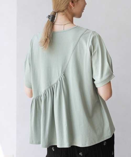 reca（レカ）の「ギャザー切替Tシャツ（Tシャツ/カットソー・レディース・ブラック/ミント/オフホワイト・M）」の19枚目の写真