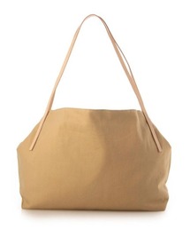 SLIM LEATHER HANDLE TOTE / WIDE