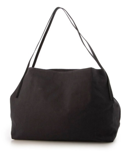 EARTH MADE（アースメイド）の「SLIM LEATHER HANDLE TOTE / WIDE（トートバッグ・レディース・グレー/チャコールグレー/ナチュラル/ベージュ・FREE）」の2枚目の写真