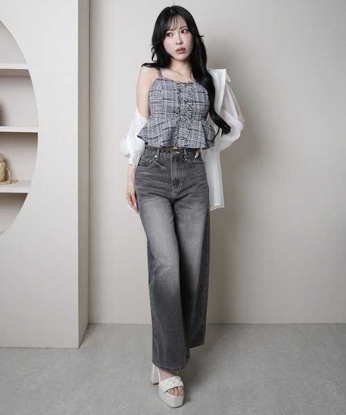 LIPSERVICE(リップサービス)の「ビットポケットデニムワイドパンツ(デニムパンツ・レディース・ブルー系その他/グレー・S/M)」の16枚目の写真