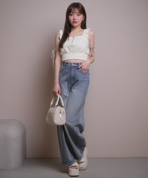 LIPSERVICE(リップサービス)の「ビットポケットデニムワイドパンツ(デニムパンツ・レディース・ブルー系その他/グレー・S/M)」の15枚目の写真