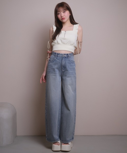 LIPSERVICE(リップサービス)の「ビットポケットデニムワイドパンツ(デニムパンツ・レディース・ブルー系その他/グレー・S/M)」の13枚目の写真