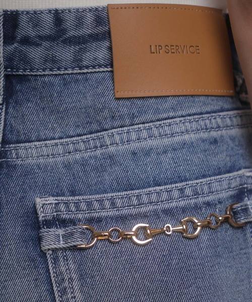 LIPSERVICE(リップサービス)の「ビットポケットデニムワイドパンツ(デニムパンツ・レディース・ブルー系その他/グレー・S/M)」の8枚目の写真