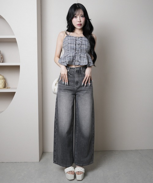 LIPSERVICE(リップサービス)の「ビットポケットデニムワイドパンツ(デニムパンツ・レディース・ブルー系その他/グレー・S/M)」の7枚目の写真