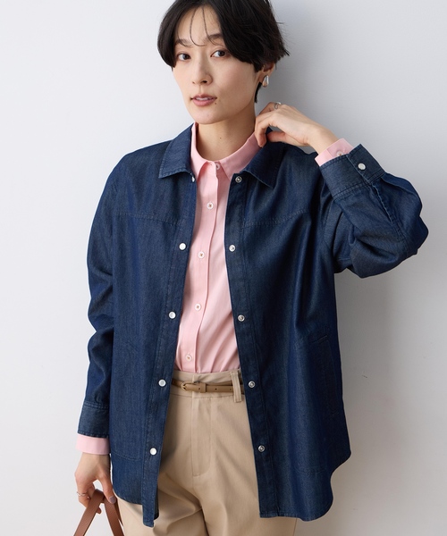 DECOY SINCE 1981（デコイシンスイチキュウハチイチ）の「デニムシャツジャケット（シャツ/ブラウス・レディース・ネイビー・9号/11号/13号）」の3枚目の写真