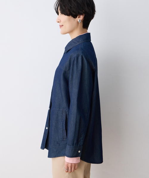 DECOY SINCE 1981（デコイシンスイチキュウハチイチ）の「デニムシャツジャケット（シャツ/ブラウス・レディース・ネイビー・9号/11号/13号）」の5枚目の写真