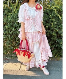 PINK HOUSE（ピンクハウス）の「ローンフリル使いストライプタブリエ（エプロン）」