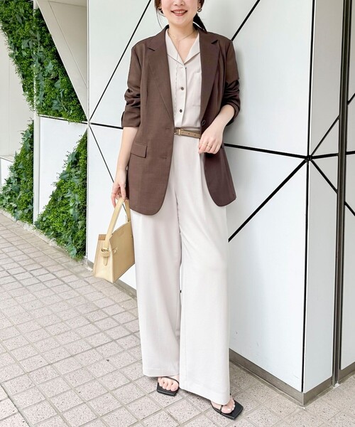 NOLLEY’S Sophi（ノーリーズソフィ）の「《セットアップ対応》ウォッシャブルエアリージョーゼットイージーワイドパンツ（その他パンツ・レディース・ベージュ/ネイビー/ブラック・38/36/34）」の7枚目の写真