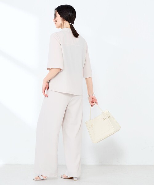 NOLLEY’S Sophi（ノーリーズソフィ）の「《セットアップ対応》ウォッシャブルエアリージョーゼットイージーワイドパンツ（その他パンツ・レディース・ベージュ/ネイビー/ブラック・38/36/34）」の12枚目の写真