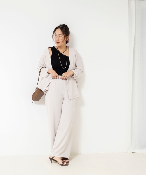 NOLLEY’S Sophi（ノーリーズソフィ）の「《セットアップ対応》ウォッシャブルエアリージョーゼットイージーワイドパンツ（その他パンツ・レディース・ベージュ/ネイビー/ブラック・38/36/34）」の17枚目の写真
